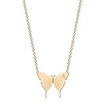 MEVECCO Gold Dainty Initial Necklace 18K Gold Plated Butterfly Pendant Name Necklaces Delicate Everyday Necklace for...