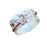 SUNRHYME Butterflies Silver Spinner Ring, Handcrafted Design Ring, Always Believe in Yourself Rings, Personalized...