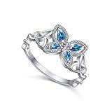 JZMSJF S925 Sterling Silver Fashion Dainty Celtic Knot Butterfly Ring Hypoallergenic Jewelry for Women Adults Size 7
