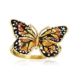 Ross-Simons Italian Multicolored Enamel Butterfly Ring. Size 8