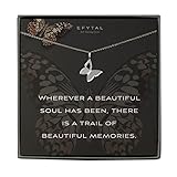EFYTAL Condolence Gifts, 925 Sterling Silver Butterfly Necklace in Remembrance, Sympathy Gift for Passing of Loved One,...