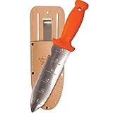 A.M. Leonard Deluxe Soil Knife & Leather Sheath Combo – Hori Hori w/ 6-Inch Stainless Steel Blade