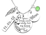 Memorial necklace with butterflies, sympathy gift, memorial gift, your wings were ready