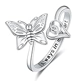 Palpitate Butterfly Rings for Women Butterfly Rings Always in My Heart Sterling Silver Rings for Women Butterfly Jewelry...
