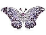 Alilang Empress Monarch Winged Butterfly Crystal Rhinestone Brooch Pin