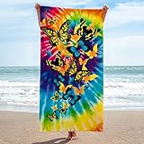 Zooshum Rainbow Butterfly Beach Towel Microfiber Oversized Beach Towels 3D Printed Absorbent Quick Dry Bath Towels for...