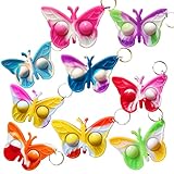 20 pcs Rainbow Butterfly Mini Pop Silicone Bubble Fidget Toys, Autism Special Needs Squeeze Sensory Party Favors Gifts...