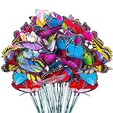 VGOODALL 50pcs Butterfly Garden Decorations, 11.5 inch Plastic Butterfly Stakes Ornaments Artificial Butterflies for...