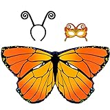 D.Q.Z Christmas Costumes Kids Monarch Butterfly-Wings for Girls Fairy Wings with Antenna Headband Mask Party Favors...