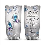 64HYDRO 20oz Butterfly Memory My Soul Knows Memorial Gifts Tumbler Cup with Lid, Double Wall Vacuum Thermos Insulated...