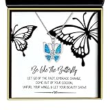 Aphrodite’s Butterfly Necklaces for Women, Be Like the Butterfly - Fire Opal Butterfly Necklace for Women Girls,...