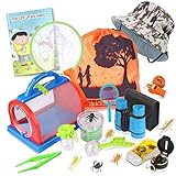 ESSENSON Outdoor Explorer Kit & Bug Catcher Kit with Binoculars, Compass, Magnifying Glass, Critter Case and Butterfly...