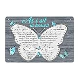 Super durable As I Sit in Heaven and Watch You Everyday-Butterfly Tin Sign Vintage Cave Bar Home Wall Decoration Metal...