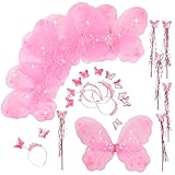 Butterfly Craze Girls' Fairy Wings with Wands and Headbands - Pack of 6, Costumes and Dress Up Set For Kids Aged 3 and...