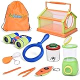 FUN LITTLE TOYS Outdoor Explorer Kit, Bug Catcher Kit with Binocular, Compass, Butterfly Net, Magnifying Glass, Critter...