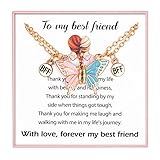 BFF Butterfly Necklace for 2 Best Friend Necklace Magnetic Matching Butterfly Pendant Neckalce for Teen Girls Friendship...