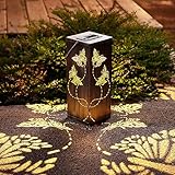 2 Pack Butterfly Gifts for Mom Metal Solar Lantern Outdoor Butterfly Garden Decor with Ground Stake, Butterfly Solar...