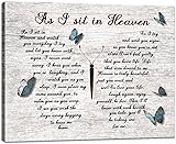 As I Sit in Heaven and Watch You Everyday ,Butterflies Vintage Poems Decor Wall Art ,Positive Inspirational Canvas...